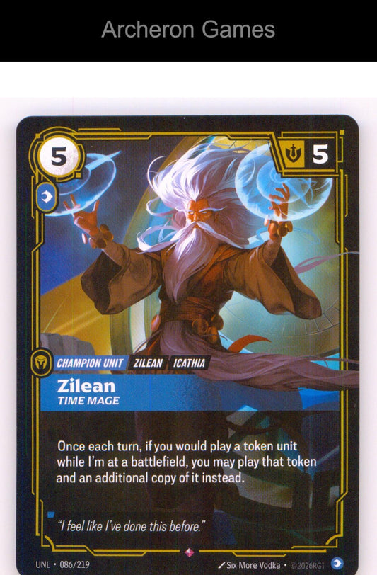 Zilean - Time Mage UNL 086/219 R Unleashed Riftbound Card