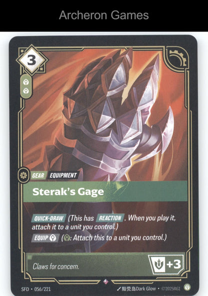 Sterak's Gage SFD 056/221 R  Card Spiritforged