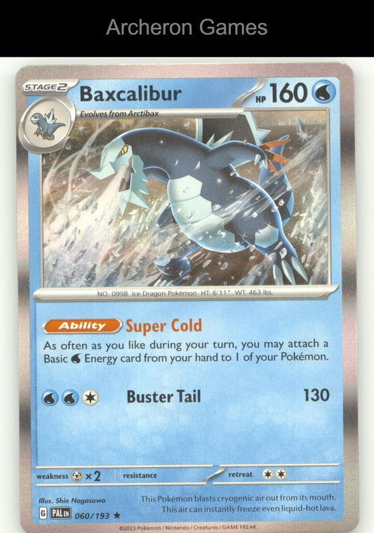 Pokemon Card Baxcalibur PAL 060/193 R Paldea Evolved Holo