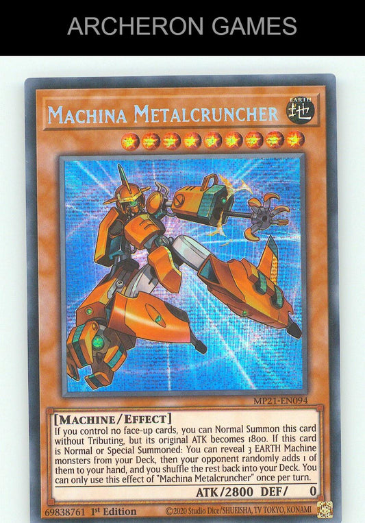 Machina Metalcruncher SEC YUGIOH Card