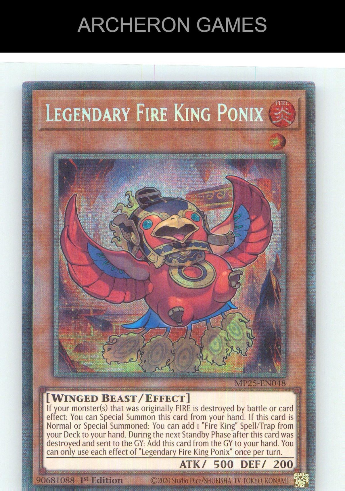 Legendary Fire King Ponix Starlight Rare YUGIOH Card 1st Edition