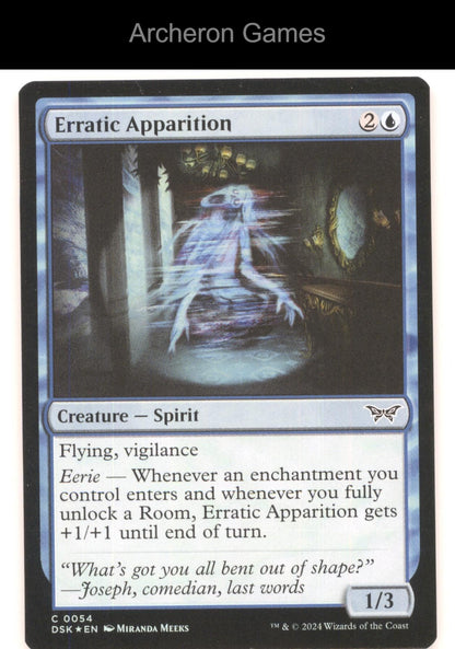 Erratic Apparition 54 C MTG Card Duskmourn: House of Horror