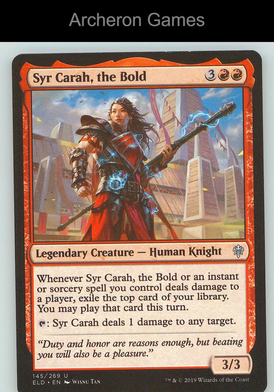 Syr Carah, the Bold ELD 145 UC MTG Card NM/EX+