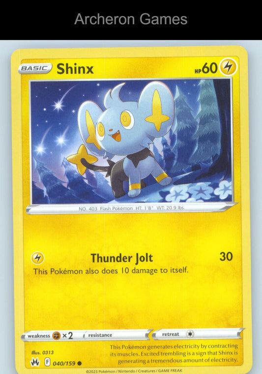 Pokemon Card Shinx CRZ 040/159 C Crown Zenith