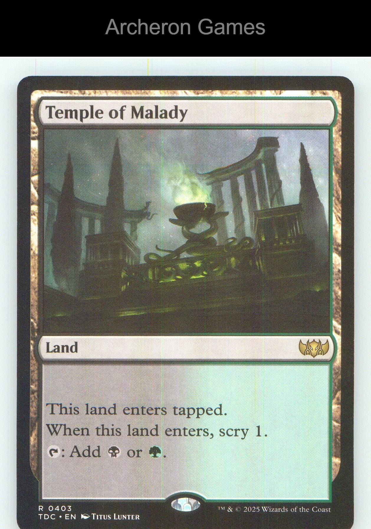 Temple of Malady TDC 403 R MTG Card NM/EX+