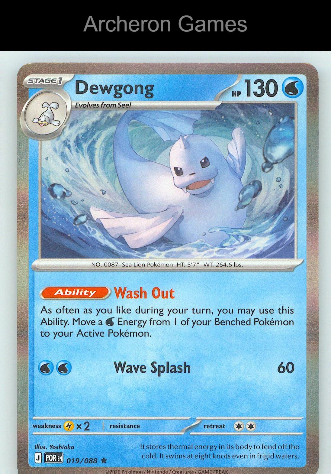 Pokemon Card Dewgong ME03 019/088 R Perfect Order Holo