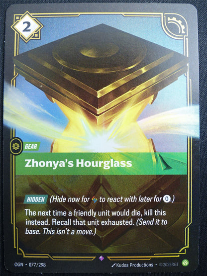 Zhonya's Hourglass 077/298 Rare Foil - OGN - Riftbound Card #2DQ
