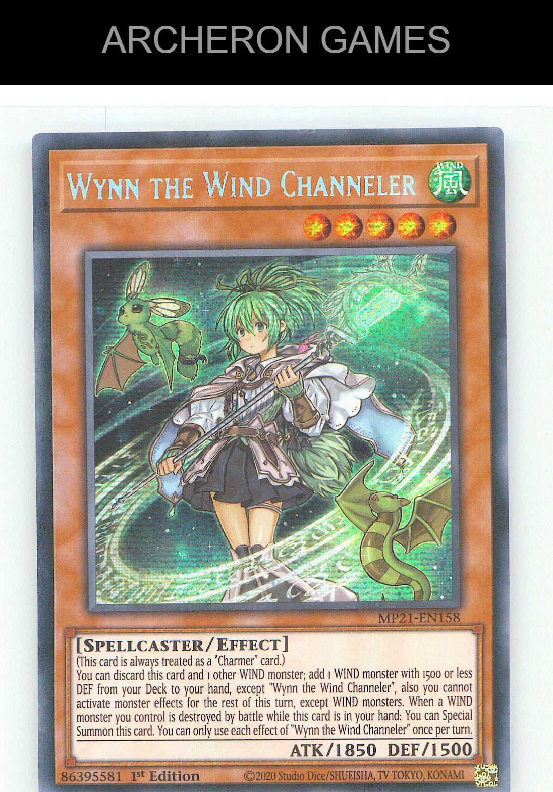 Wynn the Wind Channeler Prismatic Secret Rare YUGIOH Card 1st Edition