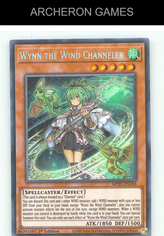 Wynn the Wind Channeler Prismatic Secret Rare YUGIOH Card 1st Edition