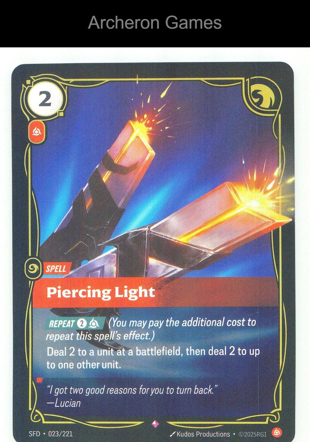 Piercing Light SFD 023/221 R Spiritforged Riftbound Card Foil