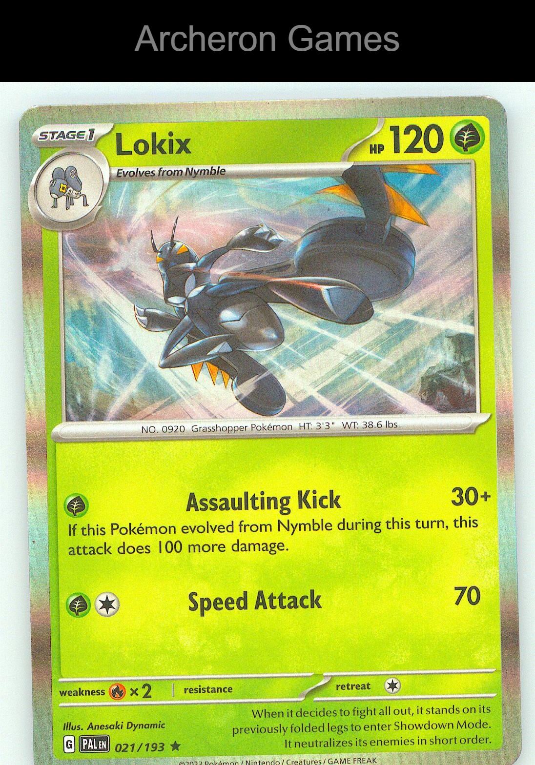 Pokemon Card Lokix PAL 021/193 R Paldea Evolved Holo