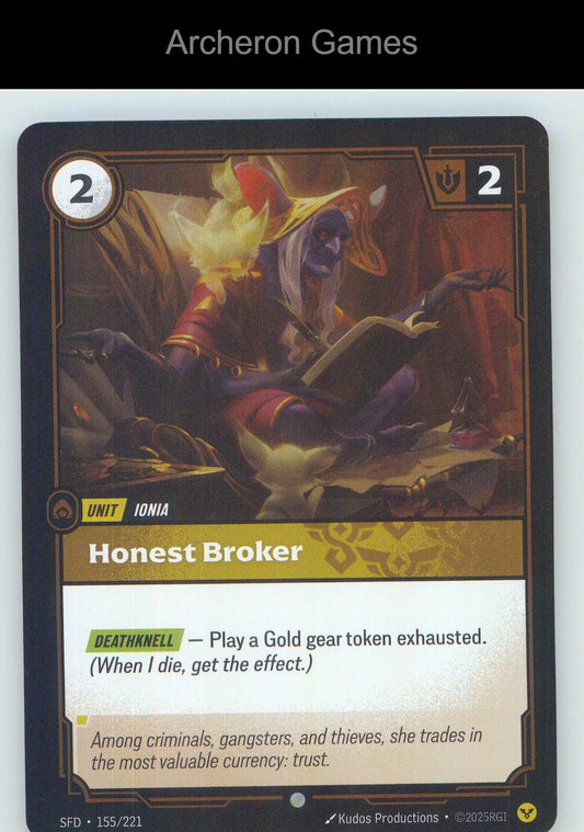 Honest Broker SFD 155/221 C Spiritforged Riftbound Card