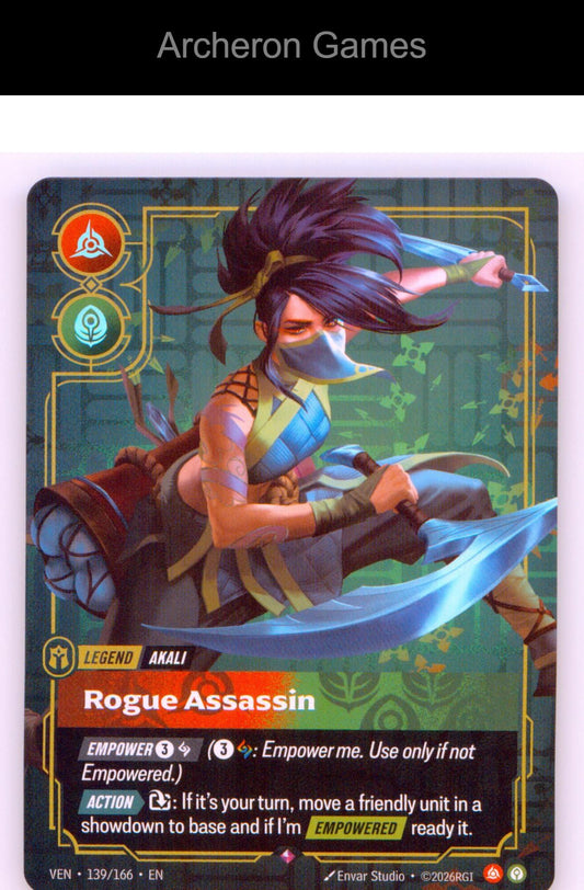 Akali - Rogue Assassin VEN 139/166 R Vendetta Riftbound Card