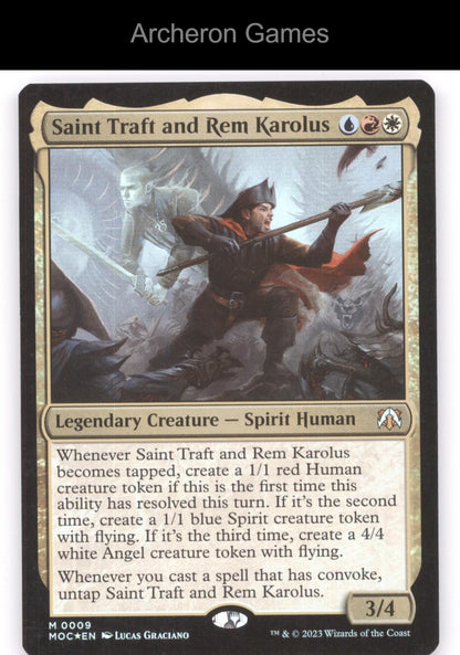 Saint Traft and Rem Karolus 9 Mythic MTG Card Commander: March of the Machine