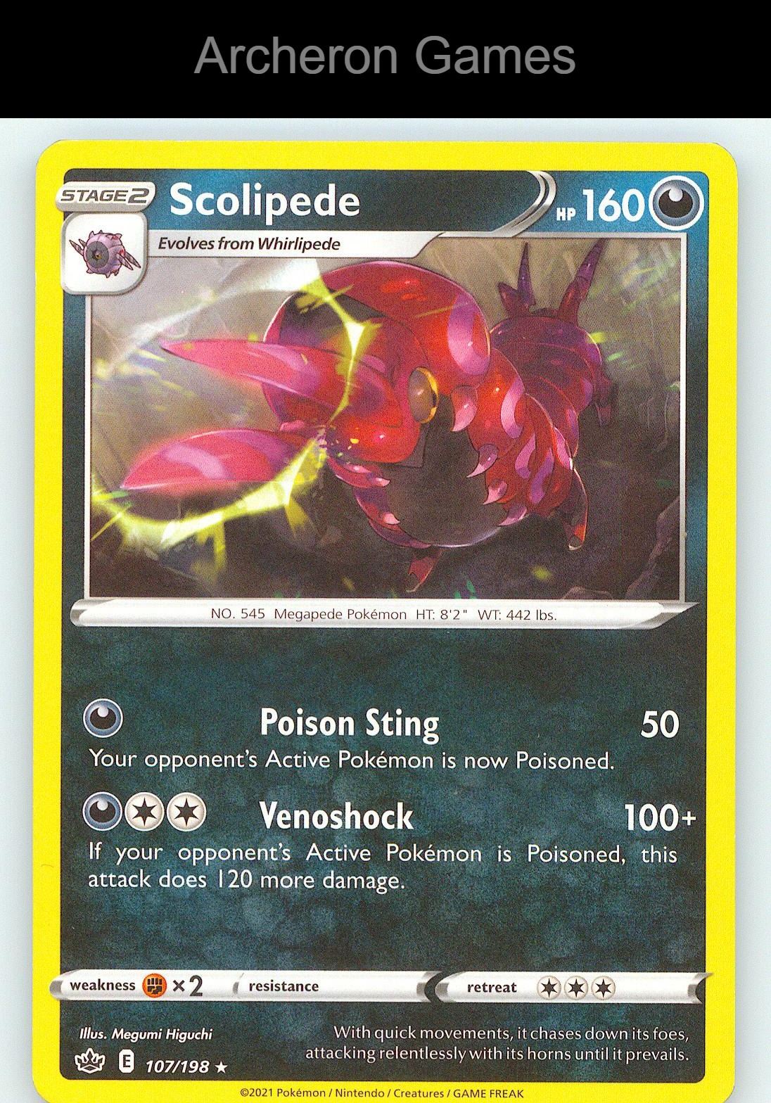 Pokemon Card Scolipede CRE 107/198 R Chilling Reign