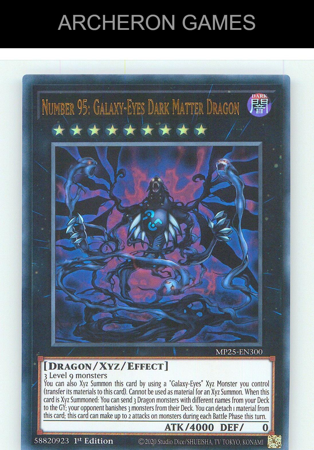 Number 95: Galaxy-Eyes Dark Matter Dragon Ultra Rare YUGIOH Card 1st Edition