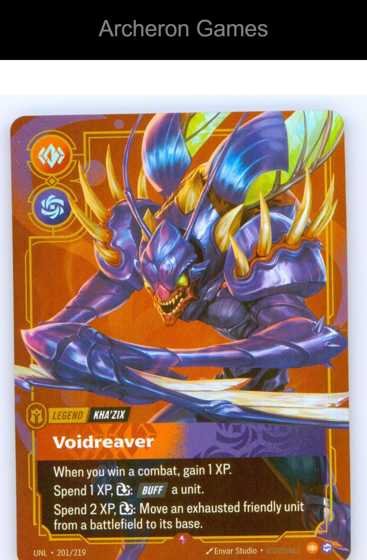 Kha'Zix - Voidreaver UNL 201/219 R Unleashed Riftbound Card