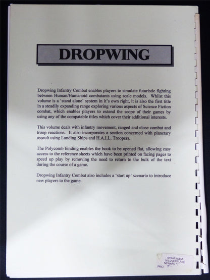 Dropwing Science Fiction infantry Combat - Miniatures Rulebook Booklet #1WY
