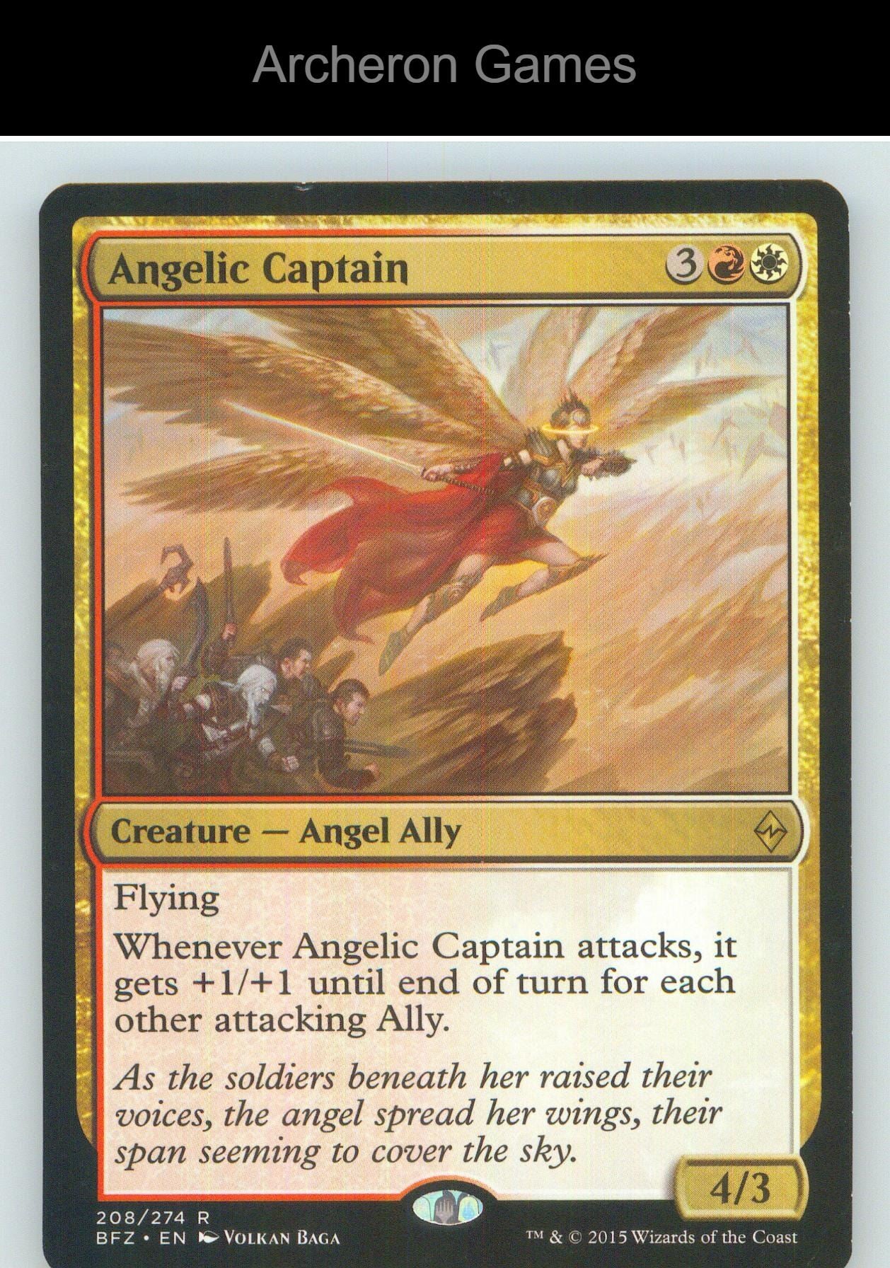 Angelic Captain BFZ 208 R MTG Card NM/EX+