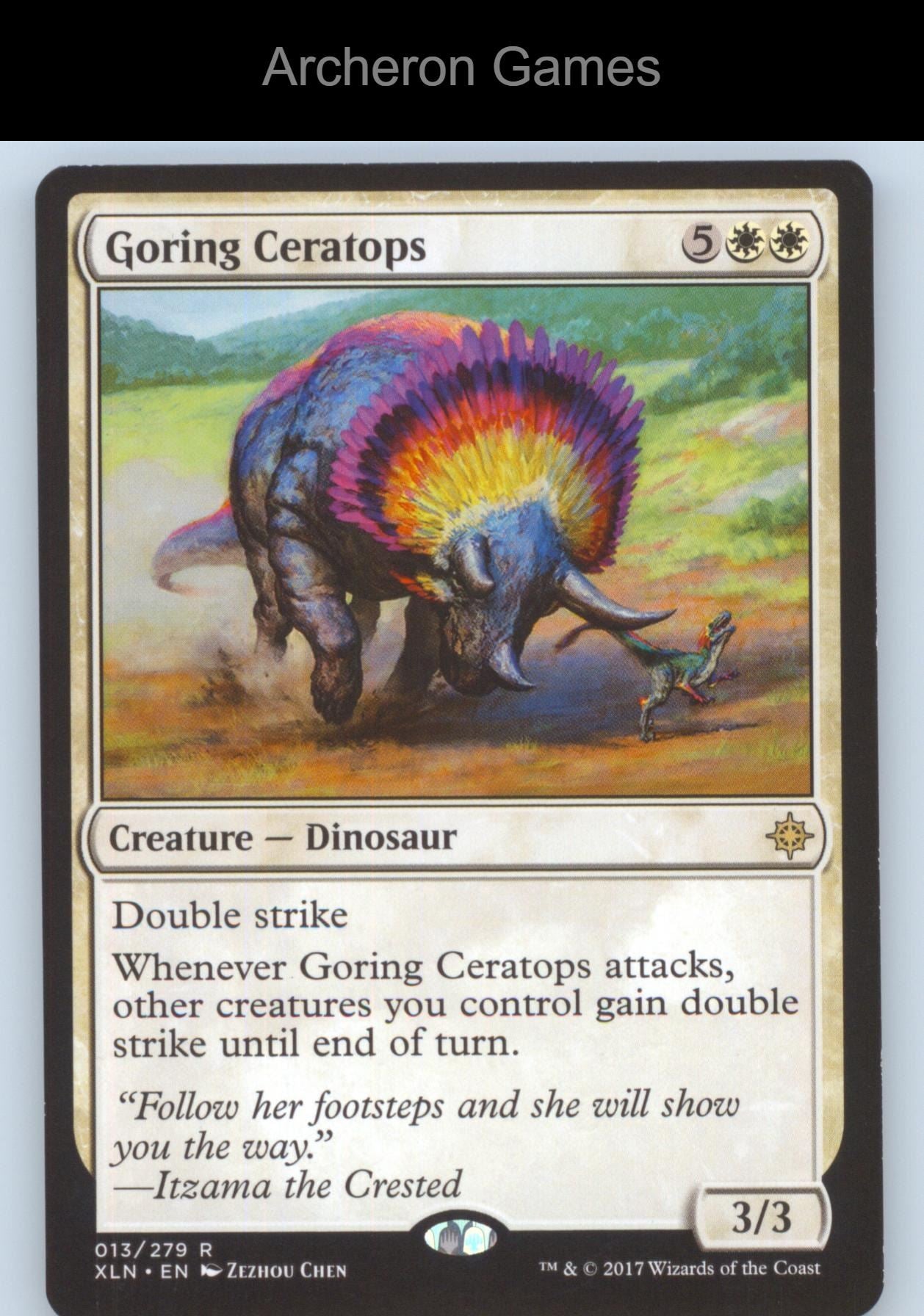 Goring Ceratops 13 R MTG Card Ixalan