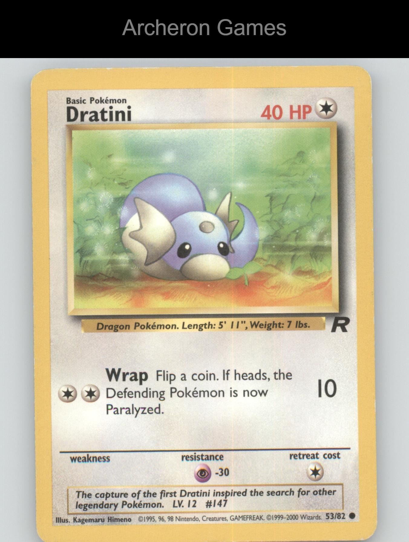 Pokemon Card Dratini TR 53/82 C Team Rocket Unlimited