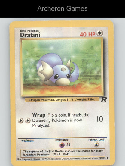 Pokemon Card Dratini TR 53/82 C Team Rocket Unlimited