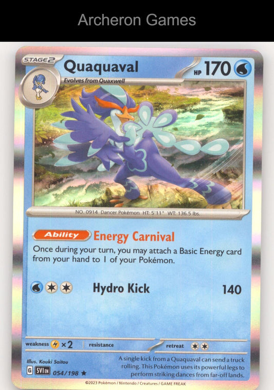 Pokemon Card Quaquaval SVI 054/198 R Scarlet & Violet Holo