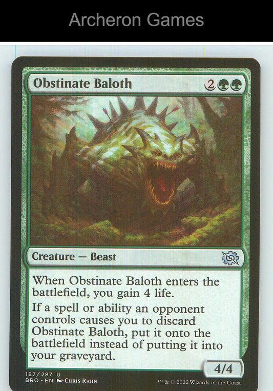 Obstinate Baloth BRO 187 UC MTG Card NM/EX+