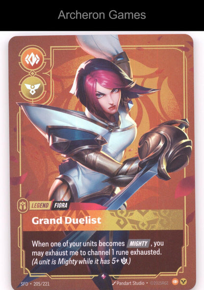 Fiora - Grand Duelist SFD 205/221 R  Card Spiritforged