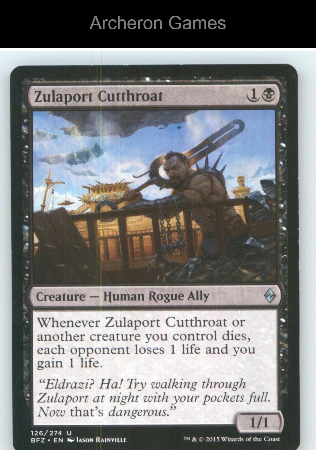Zulaport Cutthroat BFZ 126 UC MTG Card NM/EX+