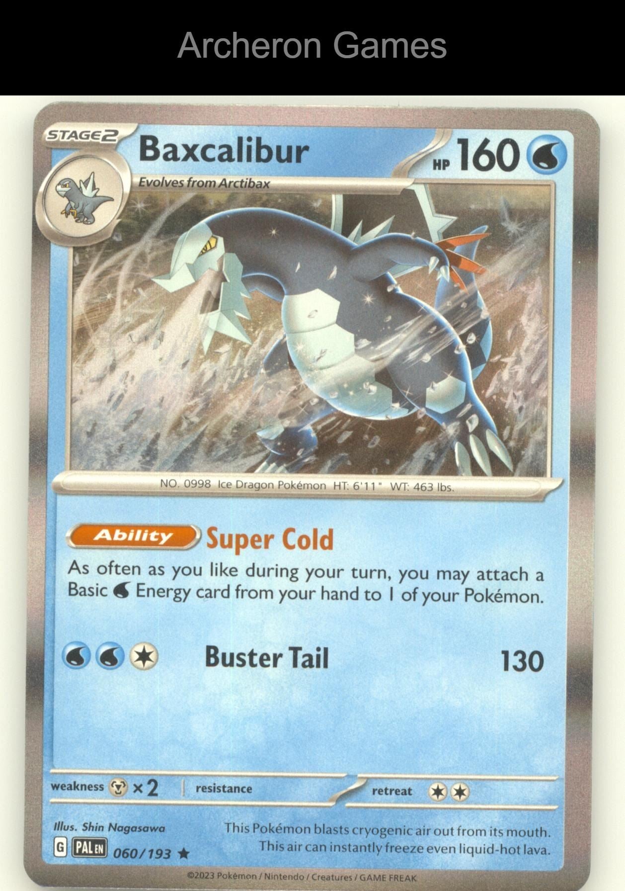 Pokemon Card Baxcalibur (Cosmos Holo) BLE 060/193 P Blister Exclusives
