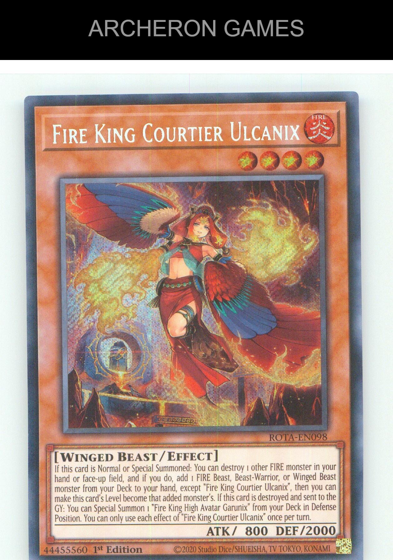 Fire King Courtier Ulcanix SEC YUGIOH Card 1st Edition