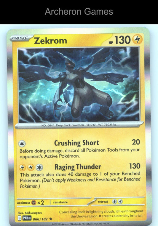 Pokemon Card Zekrom PAR 066/182 R Paradox Rift Holo