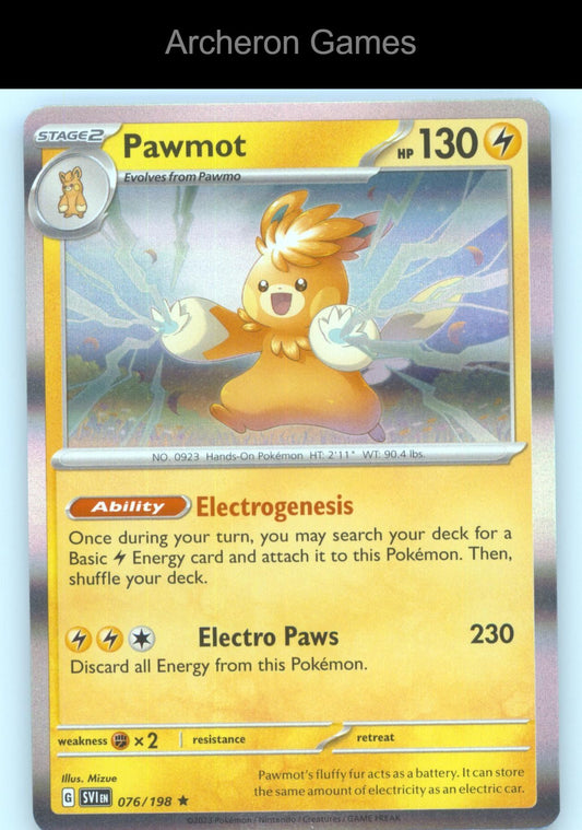 Pokemon Card Pawmot SVI 076/198 R Scarlet & Violet Holo