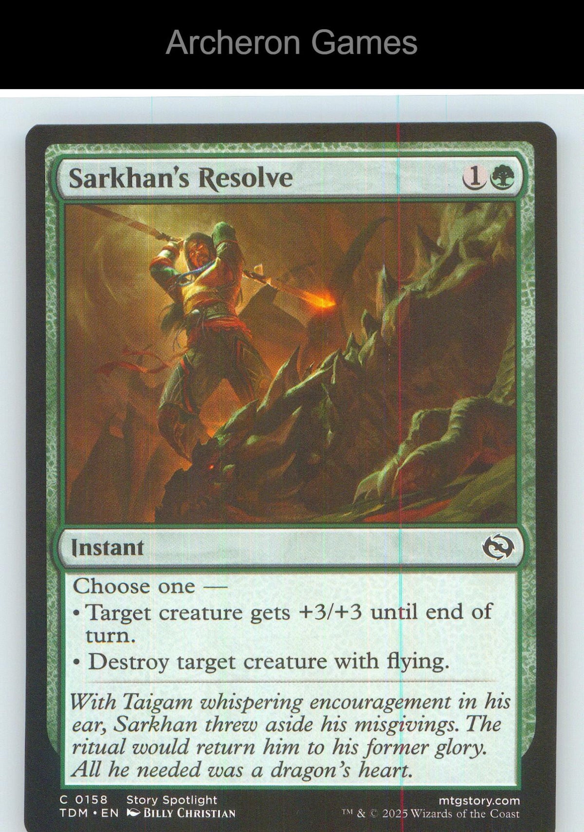 Sarkhan's Resolve TDM 158 C MTG Card NM/EX+