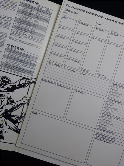 Supervisors Kit: Golden Heroes Play-Aid - Games Workshop Roleplay Booklet #N7