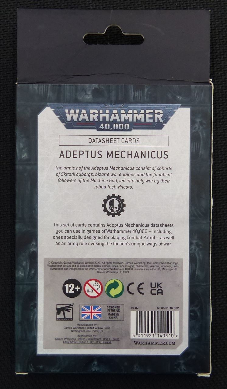 Adeptus Mechanicus Data Cards - Warhammer AoS 40k #3DI