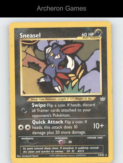 Pokemon Card Sneasel N3 24/64 R Neo Revelation Unlimited