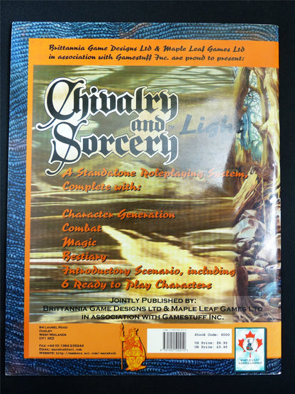 Chivalry & Sorcery: Light Booklet - Maple Leaf Games Roleplay Softback #2UO