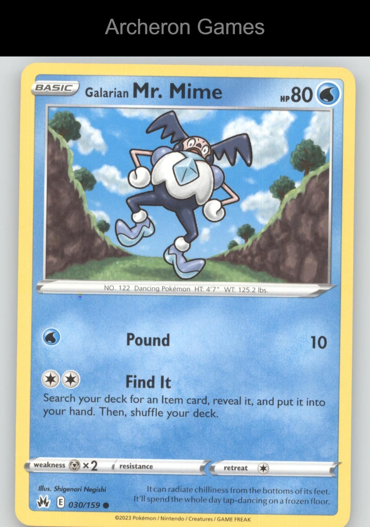 Pokemon Card Galarian Mr. Mime CRZ 030/159 C Crown Zenith