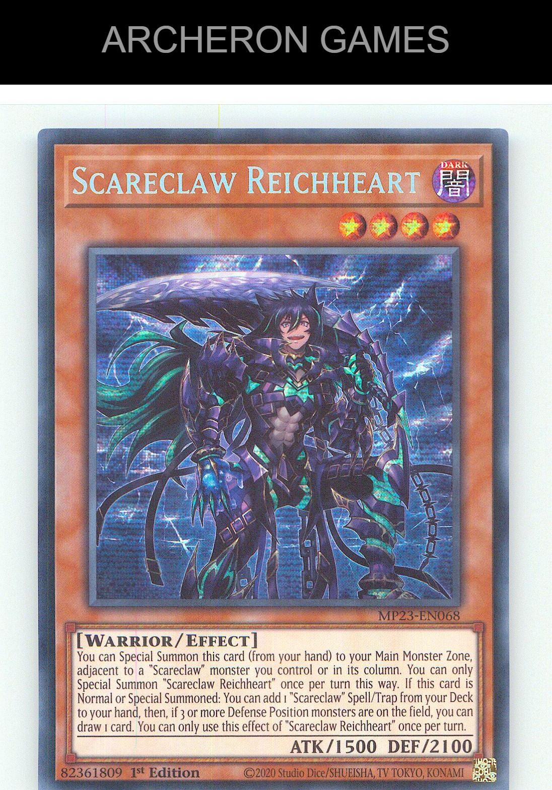 Scareclaw Reichheart Prismatic Secret Rare YUGIOH Card 1st Edition