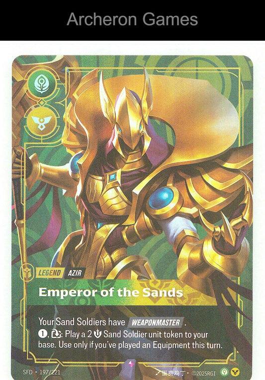 Azir - Emperor of the Sands SFD 197/221 R Spiritforged Riftbound Card