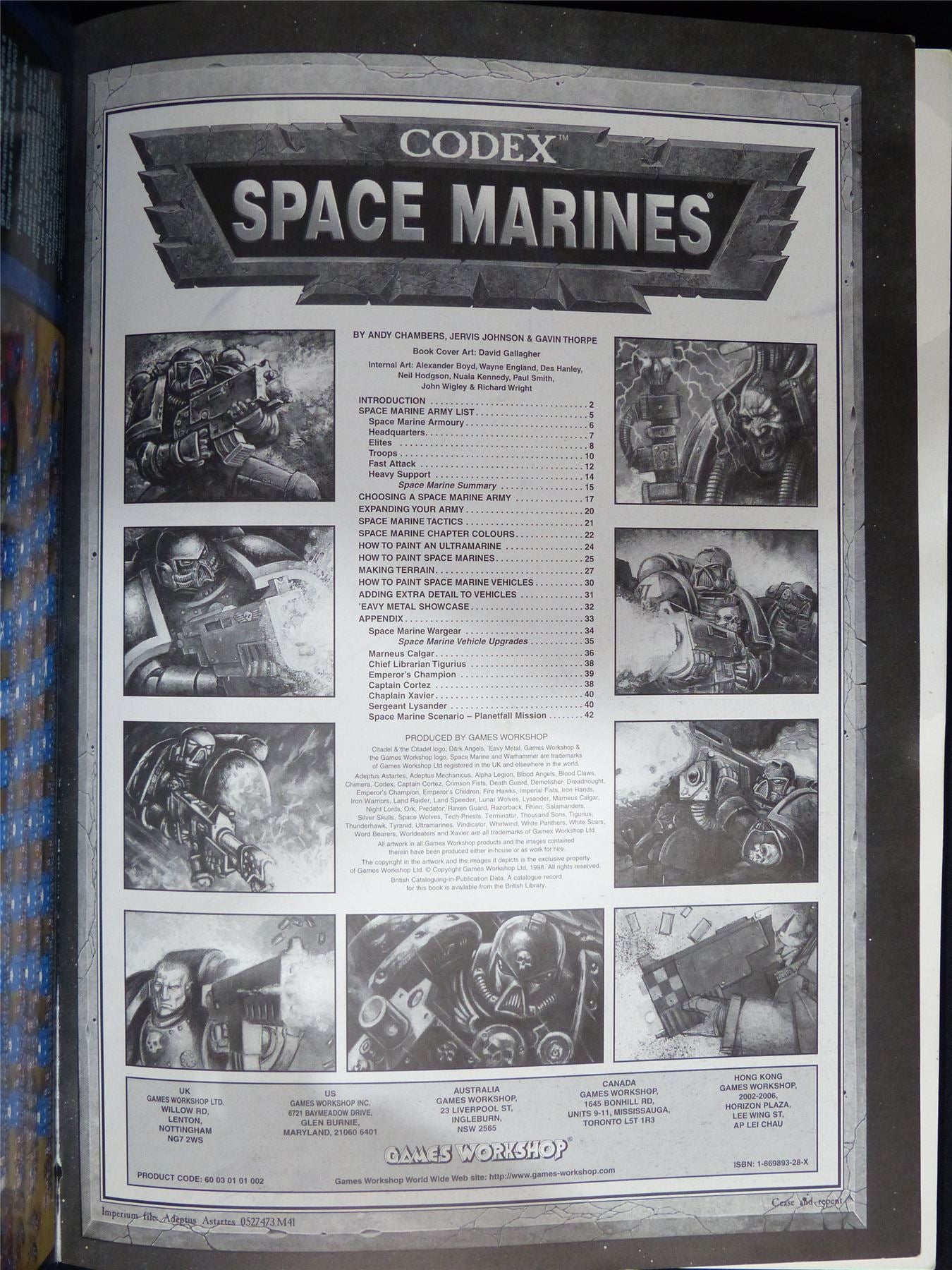 Space Marines 3rd Edition Codex 1998 Softback - Warhammer 40K #1OX