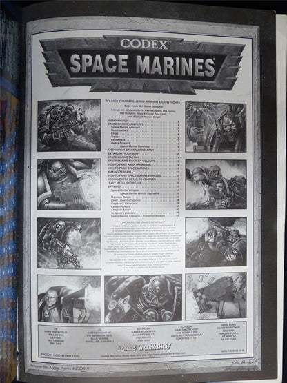 Space Marines 3rd Edition Codex 1998 Softback - Warhammer 40K #1OX