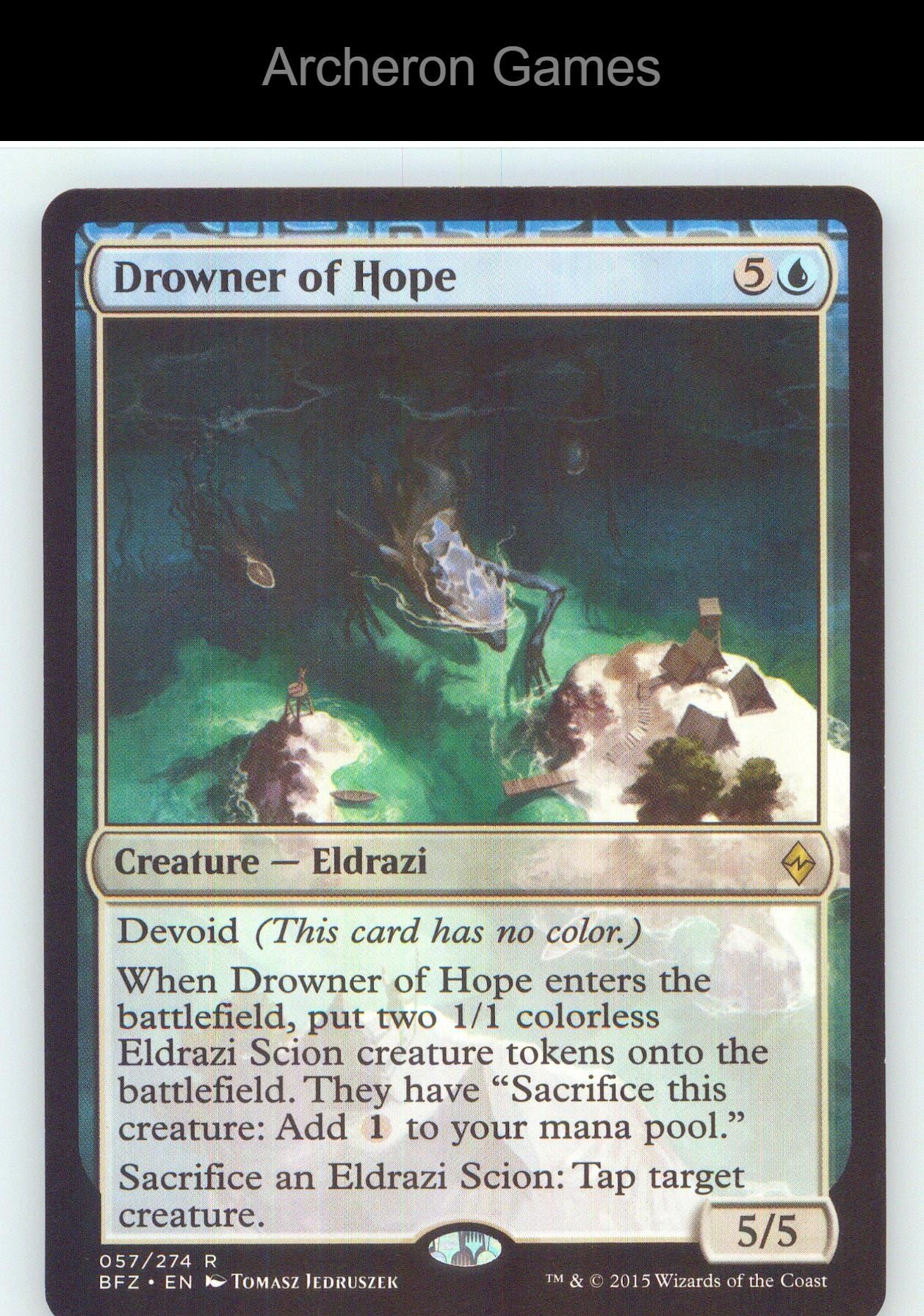 Drowner of Hope BFZ 57 R MTG Card NM/EX+