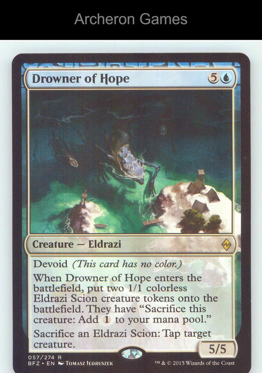 Drowner of Hope BFZ 57 R MTG Card NM/EX+