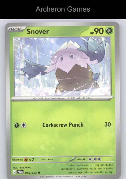 Pokemon Card Snover PAL 010/193 C Paldea Evolved