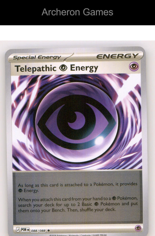 Pokemon Card Telepathic Psychic Energy ME03 088/088 R Perfect Order Reverse Holo