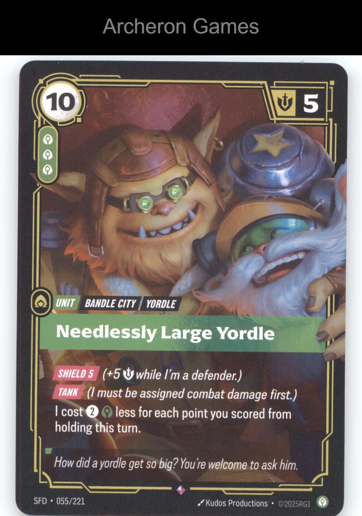 Needlessly Large Yordle SFD 055/221 R  Card Spiritforged