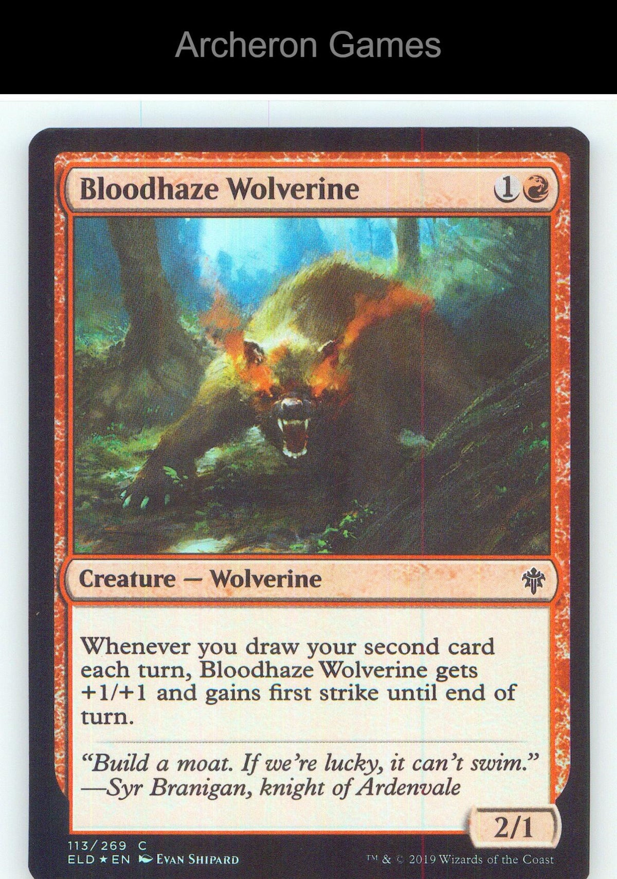 Bloodhaze Wolverine ELD 113 C MTG Card NM/EX+ Foil